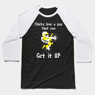 Get it up Excite Bike Yellow Baseball T-Shirt